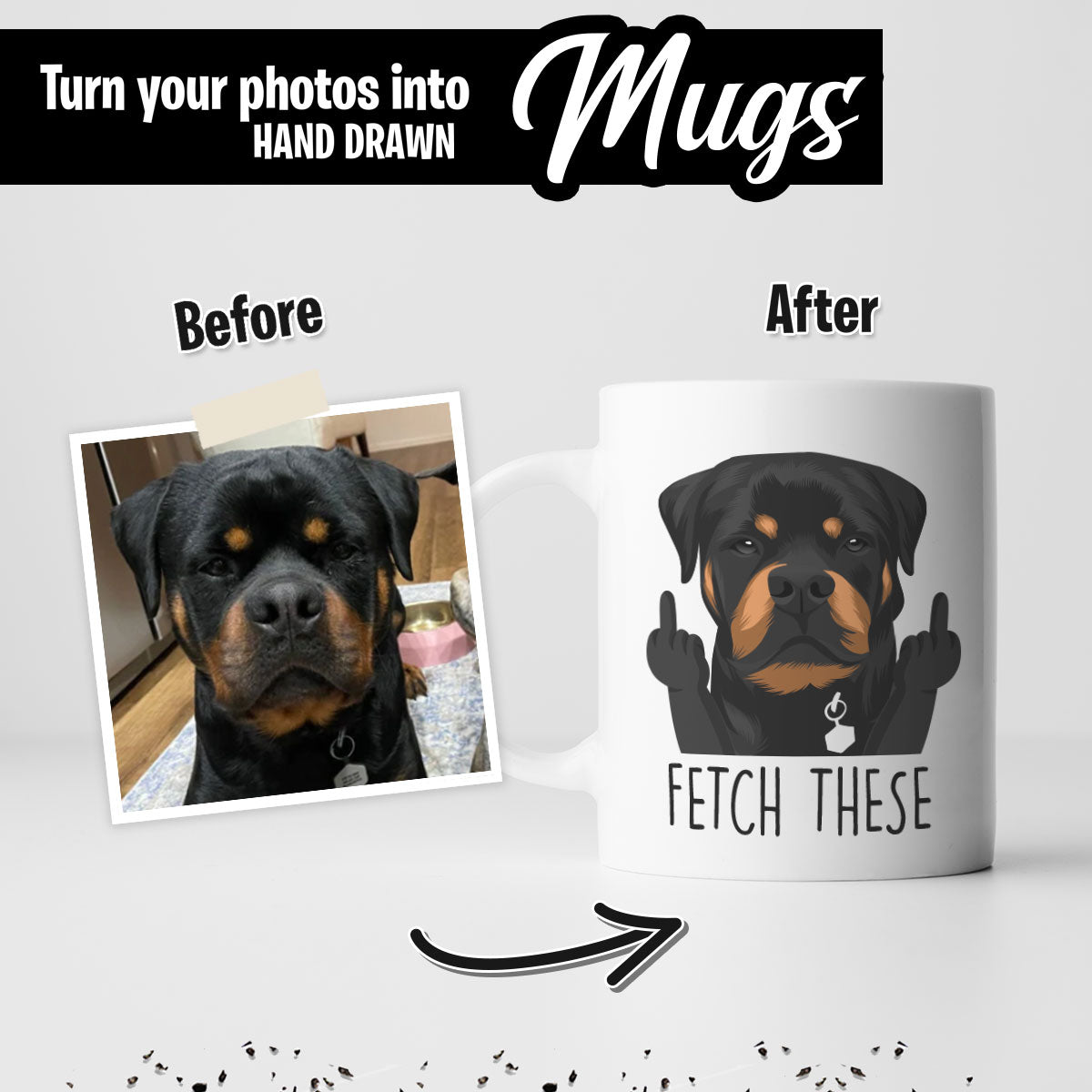 Custom "Fetch These" Funny Dog Mug