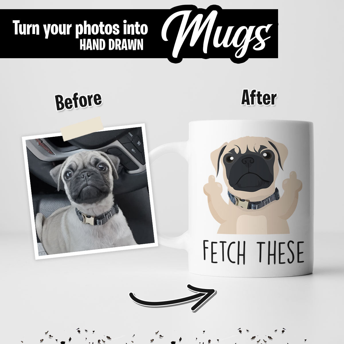 Custom "Fetch These" Funny Dog Mug