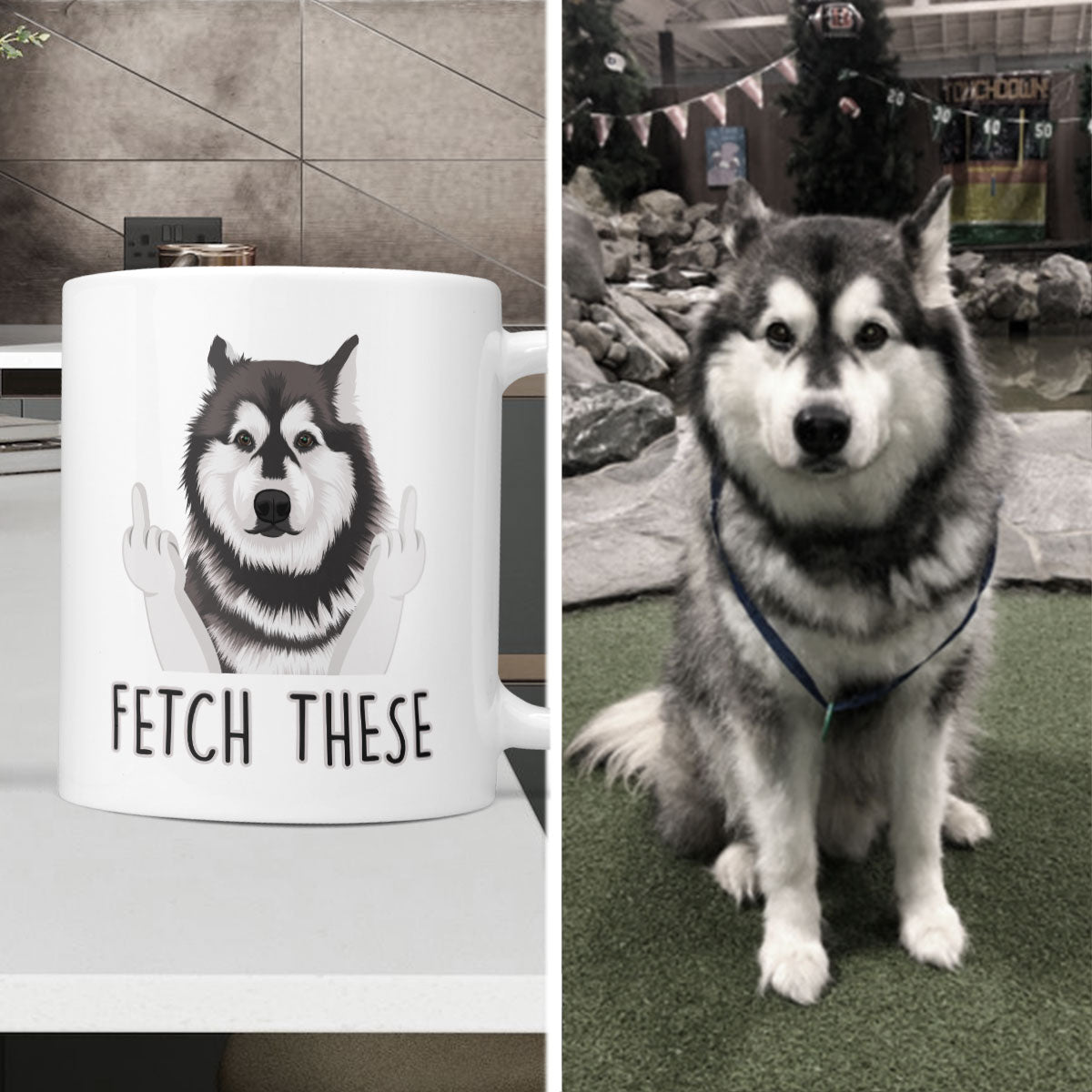 Custom "Fetch These" Funny Dog Mug