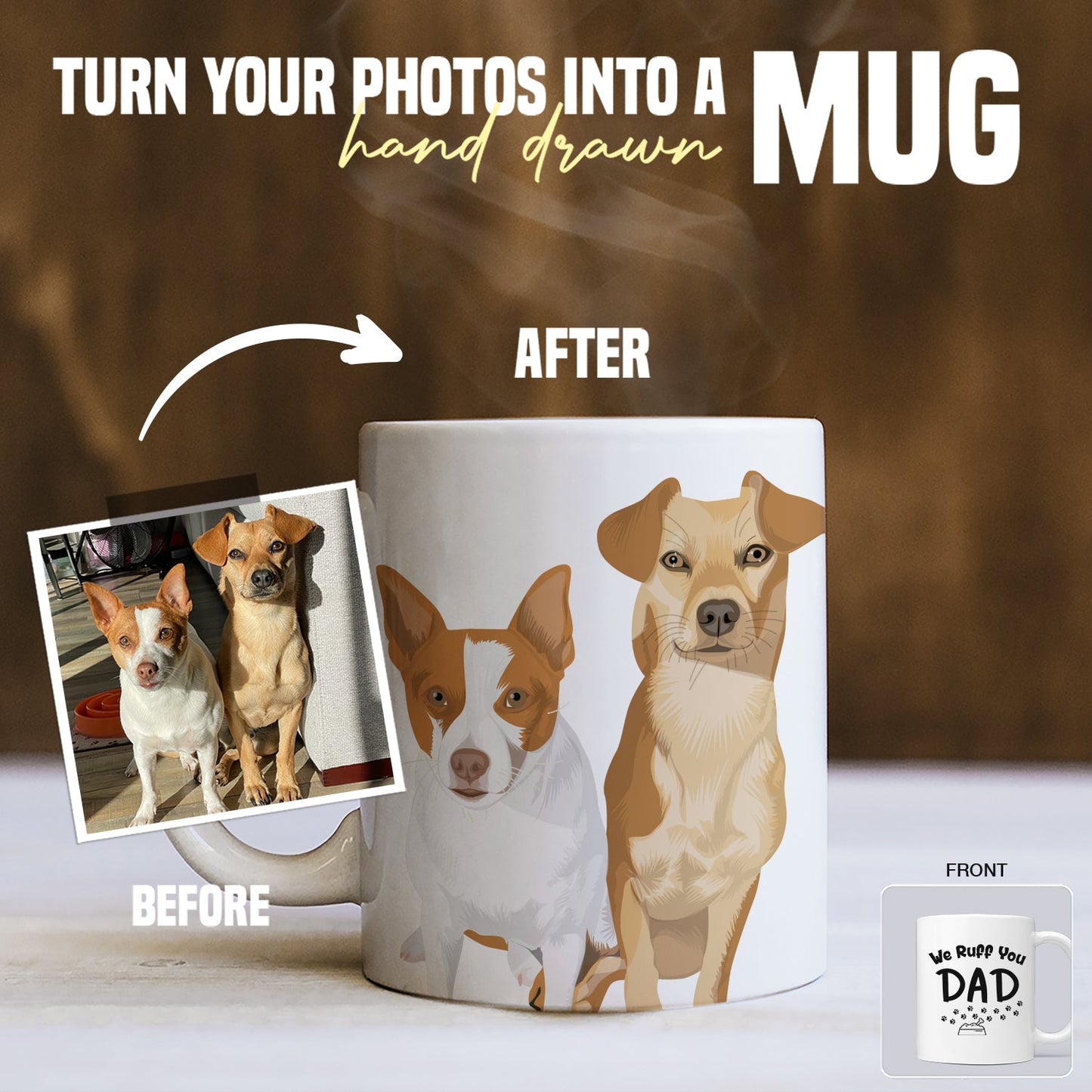 Custom We Ruff You Dad Dog Mug