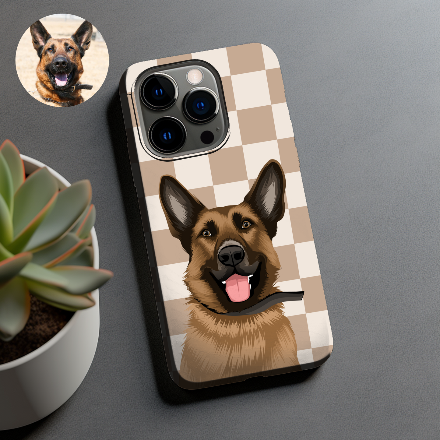 Custom Pet Portrait Nude Checker Phone Case