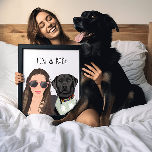 Custom Dog & Owner Portrait - ZoeyMaye & Co