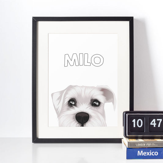 Custom Dog Peek Portrait