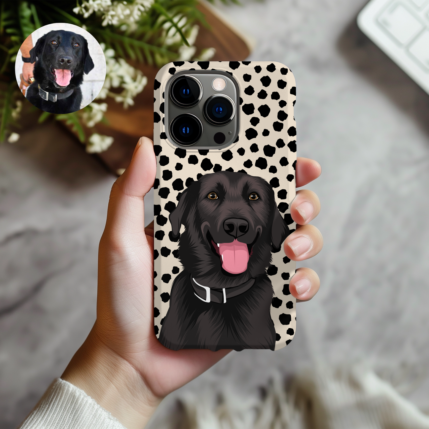 Custom Pet Portrait Spotted Phone Case