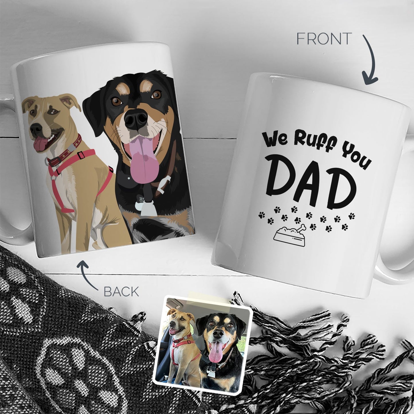 Custom We Ruff You Dad Dog Mug