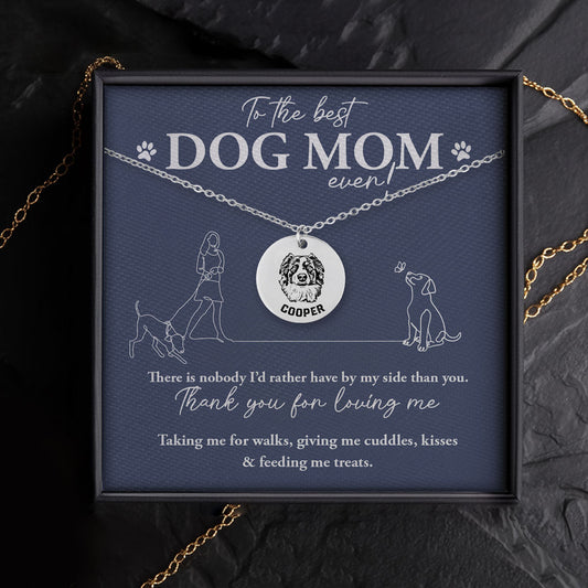 Custom Dog Mom Portrait Necklace