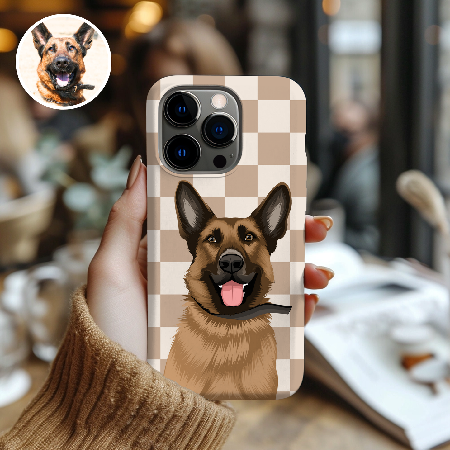 Custom Pet Portrait Nude Checker Phone Case