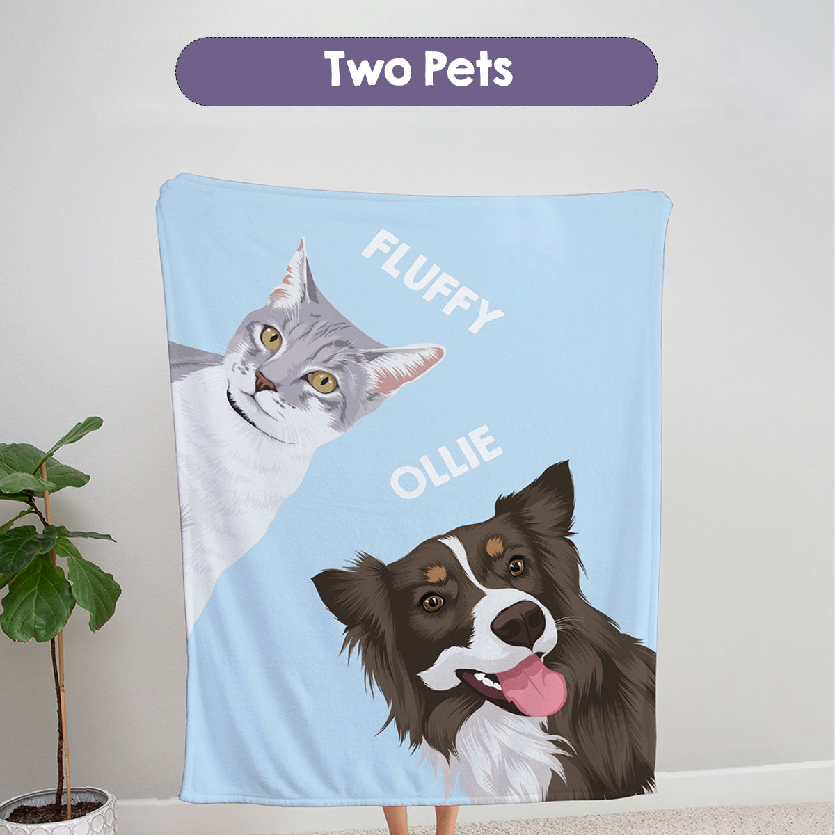 Custom Peekaboo Pet Blanket - Multiple Pets