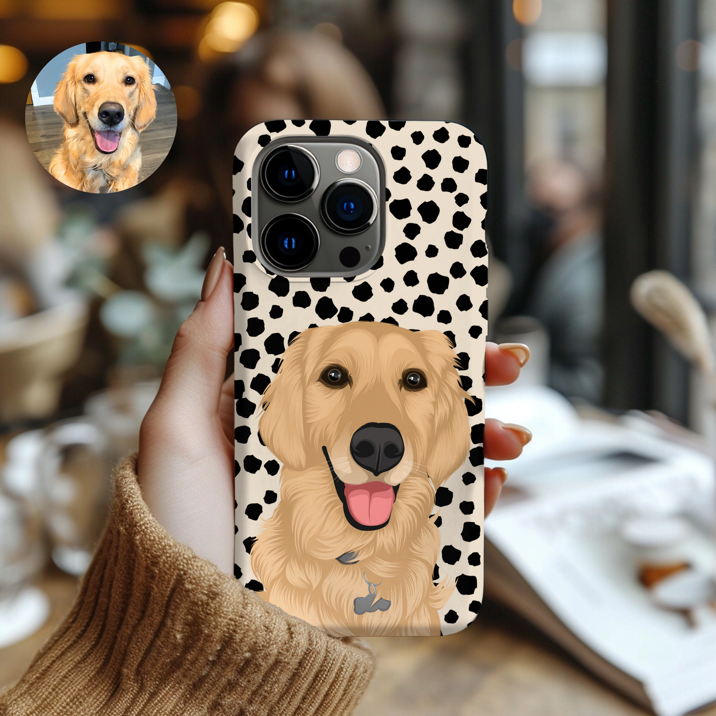 Custom Pet Portrait Spotted Phone Case