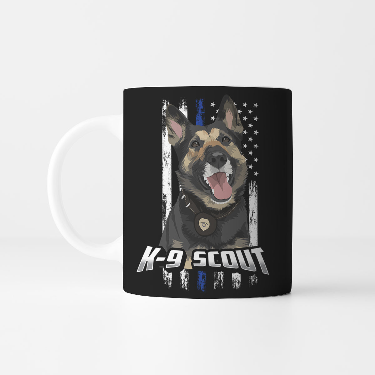 Custom Thin Blue Line K9 Unit Police Dog Mug