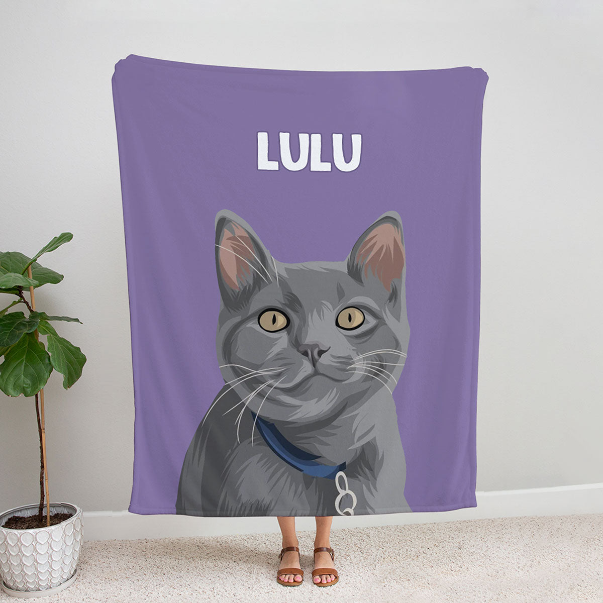 Custom Cat Portrait Blanket - ZoeyMaye & Co