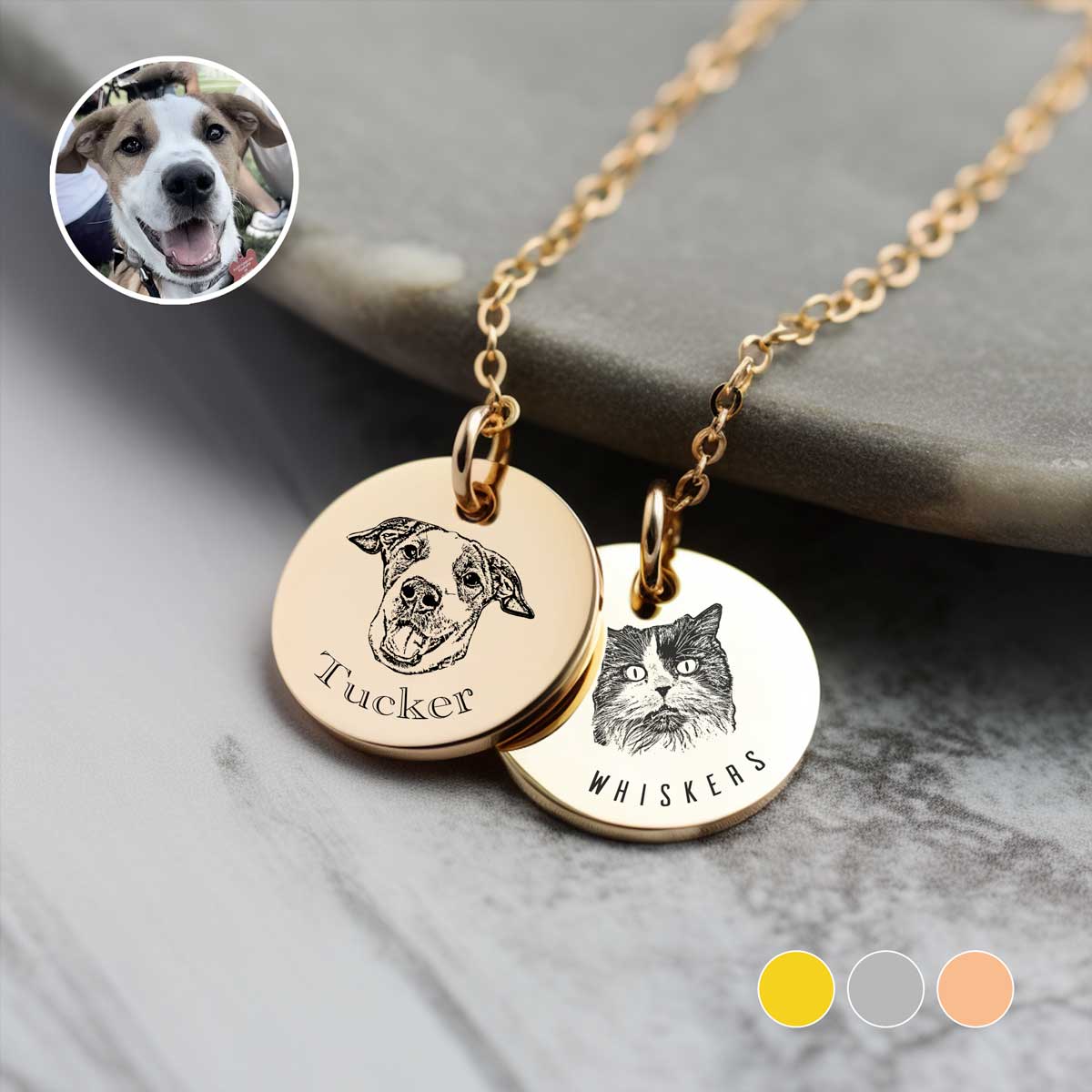 Custom Pet Portrait Necklace - ZoeyMaye & Co