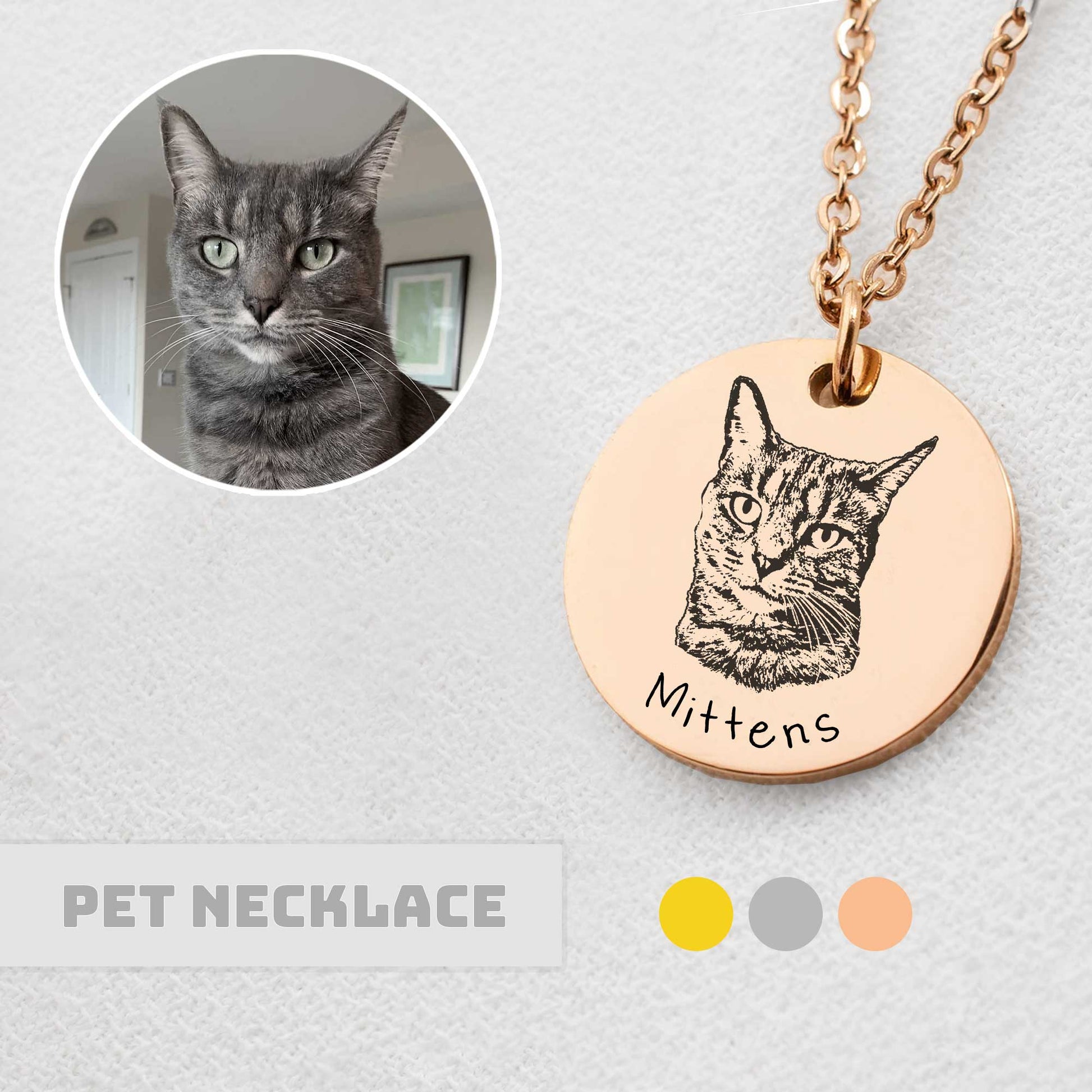 Custom Pet Portrait Necklace - ZoeyMaye & Co